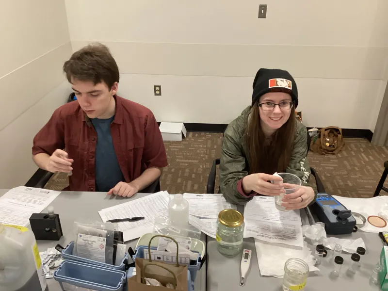 EMU students conducting well water testing
