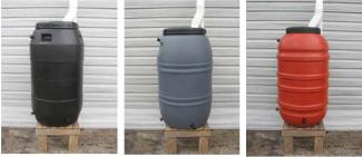 Rain Barrels of various colors